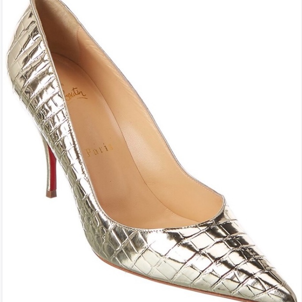 Christian Louboutin Pigalle Follies 100mm Cocco Metallo pumps